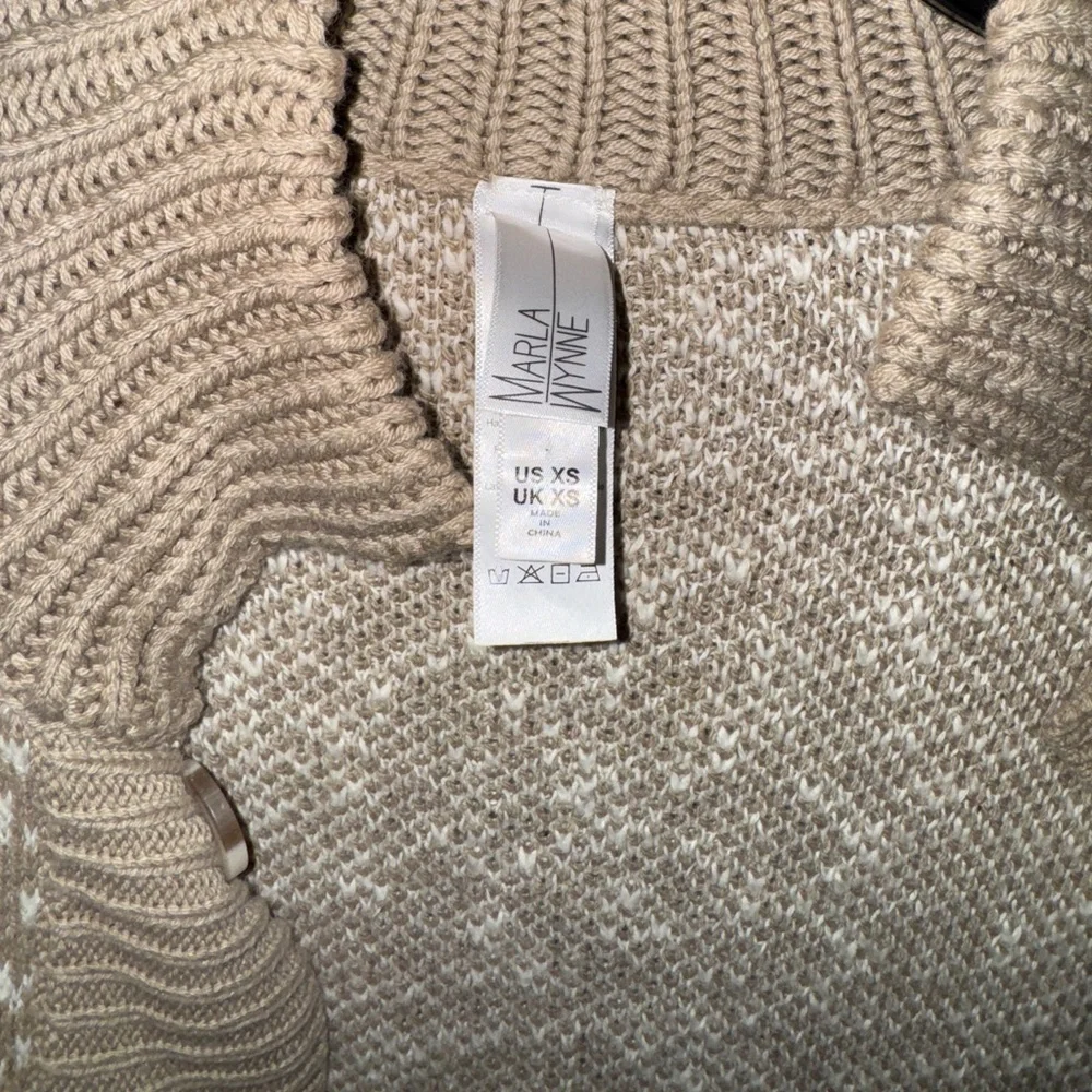 Marla Wynne Oversized Cardigan Sweater Tan Lagenlook Poncho Women's Size XS